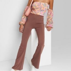 brown flare leggings